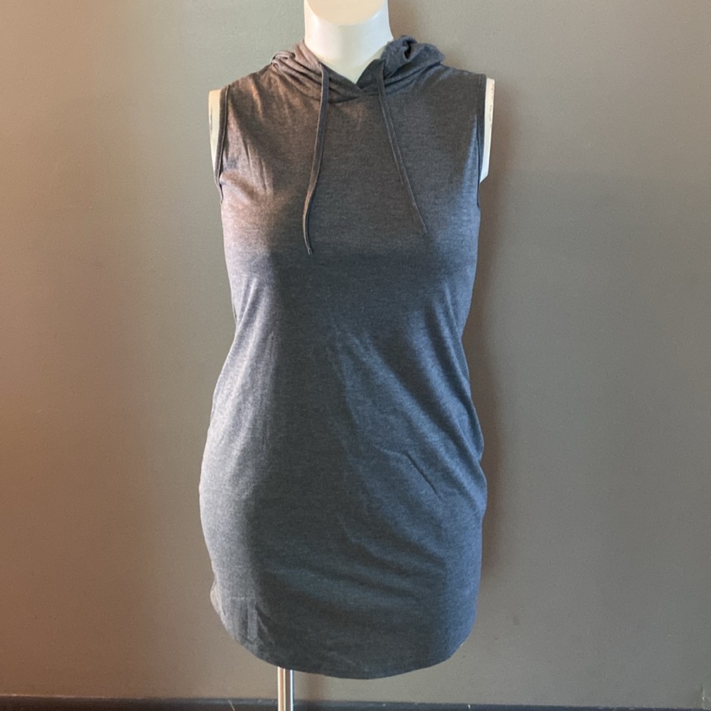 NWOT SHEIN dark gray hooded sleeveless dress